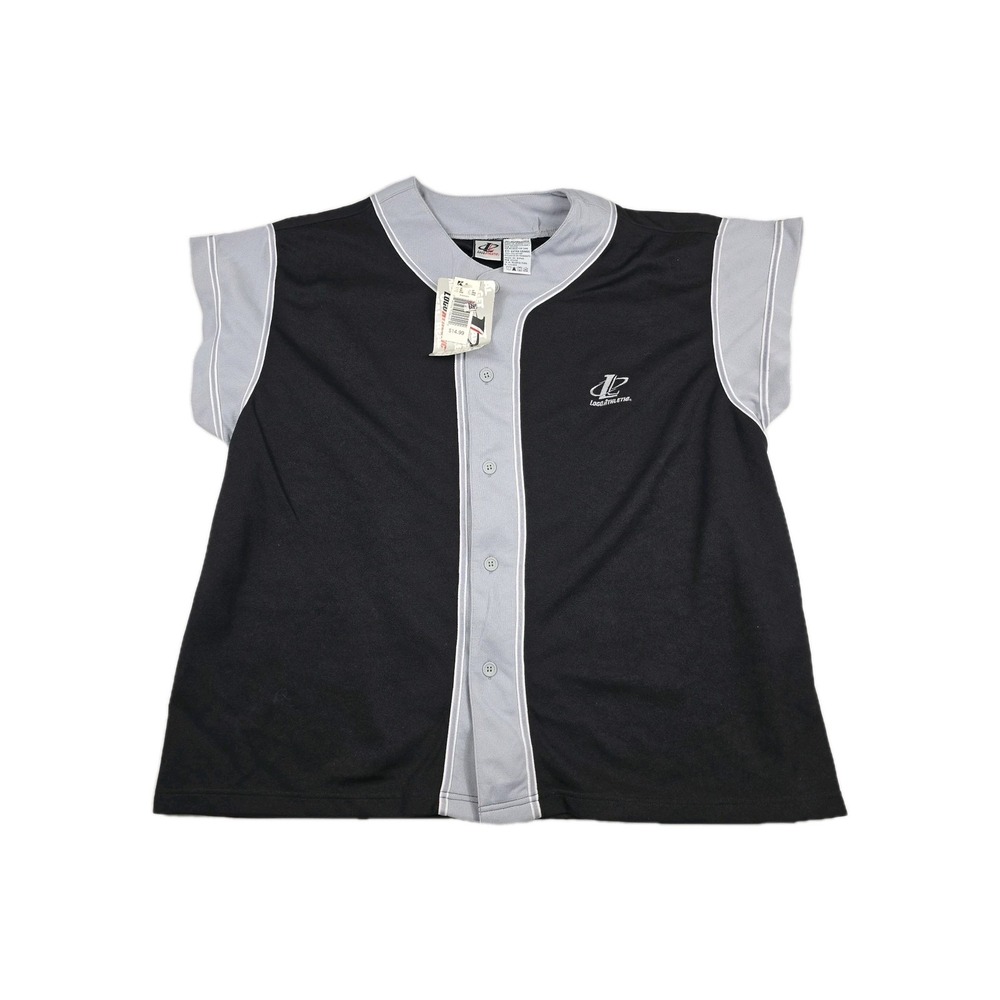 Logo‎ Athletic Vintage Gray Black Baseball Jersey Men's Size XL Deadstock New